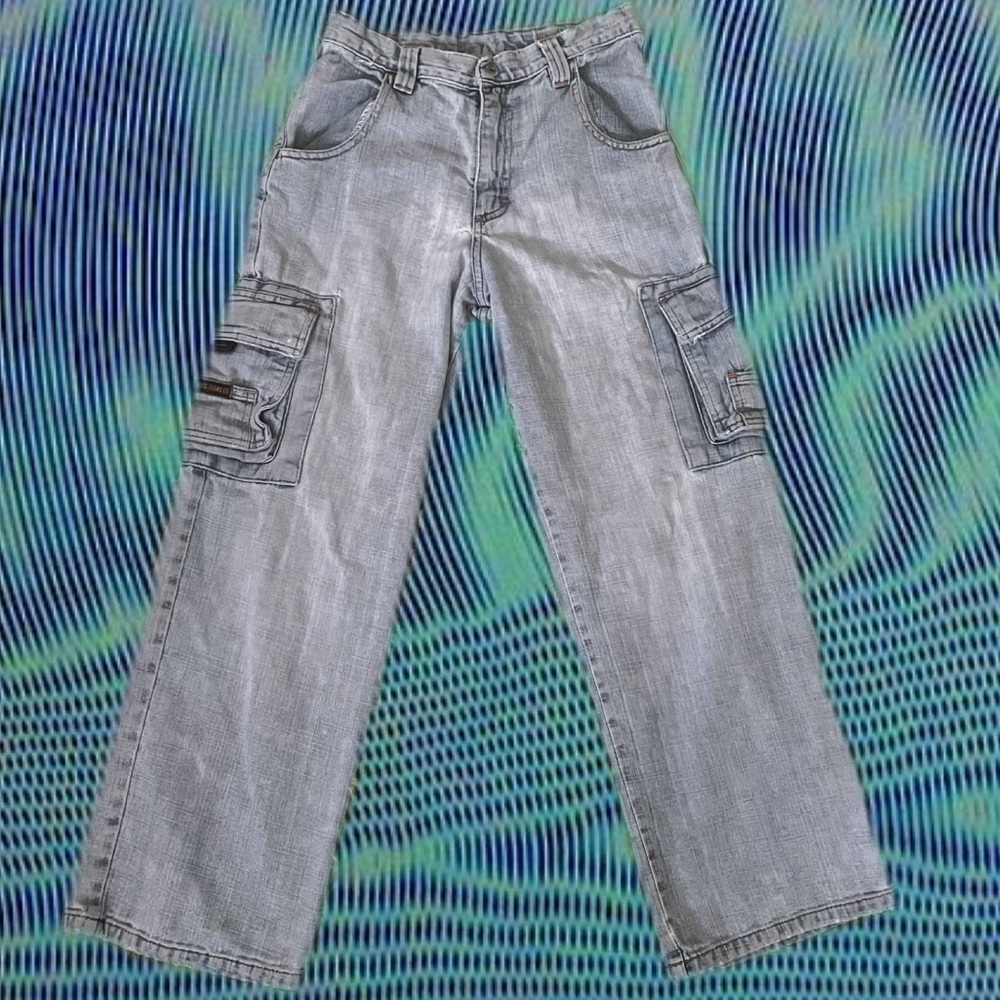 wrg light wash denim cargo jeans